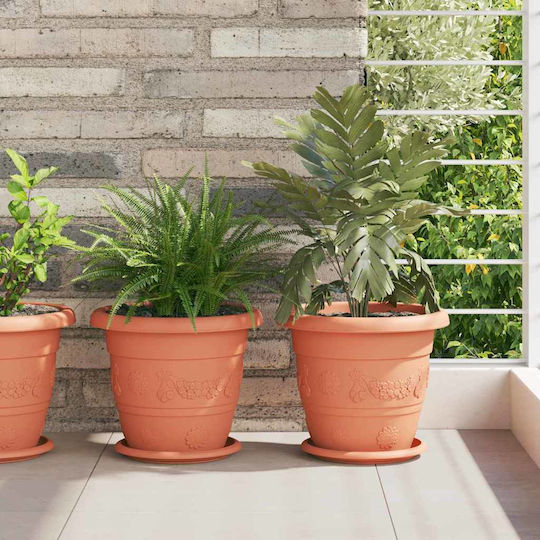 vidaXL Set of 24 Plastic Flower Pots Terracotta 26x21.5cm