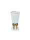 Artekko Decorative Vase Glazed White 15.5x15.5x30.7cm