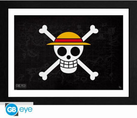 One Piece Gerahmtes Druckbild Schädel 30x40 Gbydco708