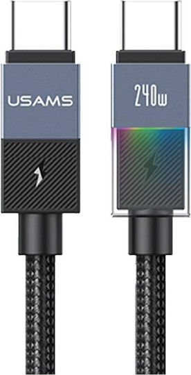 Usams USB 2.0 Kabel USB-C männlich - USB-C 240W PD Schwarz 1,2m SJ775USB01