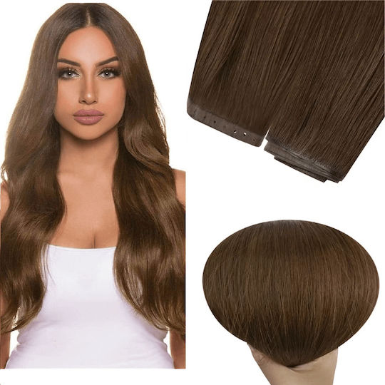 Hairpieces with Natural Hair in Light Chestnut Color 4 55cm