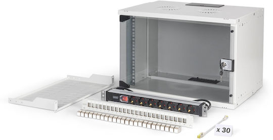 Digitus Επιτοίχια Καμπίνα Rack 19U Λευκό DN-49202-SET