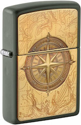 Zippo Compass Windproof Lighter Flame in Green ...
