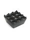 Quadratischer Winddichter Aschenbecher Raki 9x9x4,5cm Schwarze Melamin