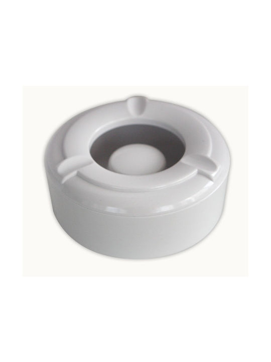 Cenușare Rotund Rezistent La Vânt 10xh4cm Alb Melamină