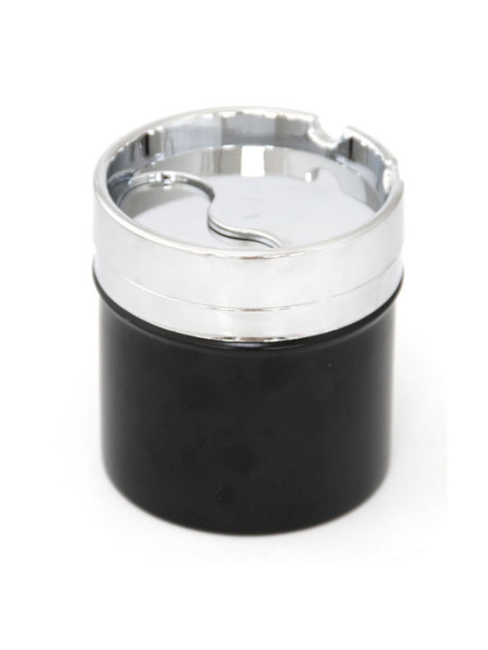 Ветроустойчиво Кенче За Пепел Raki 8x8.5см Неръждаема Стомана Пластмаса Черно