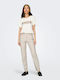 Emily Hw Women's Fabric Trousers Regular Fit Ivory