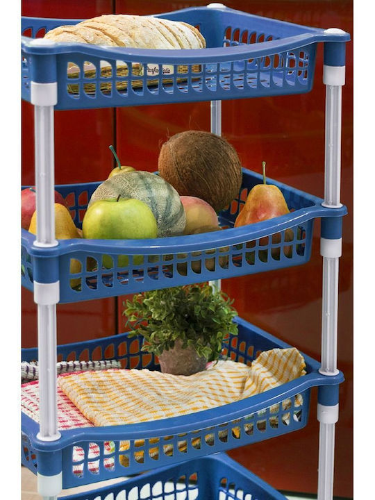 Galileo Raft De Bucătărie Din Plastic Cu 3 Locuri Albastru 40x30x77.5cm