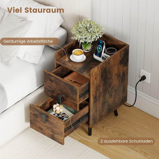 Metallic Cu Suprafață Din Sticlă Maro 60x40x32cm