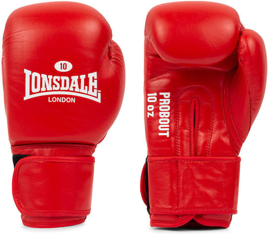 Lonsdale Γάντια Πυγμαχίας Δερμάτινα για Αγώνα Κόκκινα
