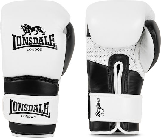 Lonsdale Barford Boxing Gloves Leather for Match White