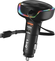 Linq 20w Usb-c Usb Qc 3 Car Charger0 Led Ring Type-c Cable 30w Black Linq 20w Usb-c Usb Qc 3 Car Charger0 Led Ring Type-c Cable 30w Black
