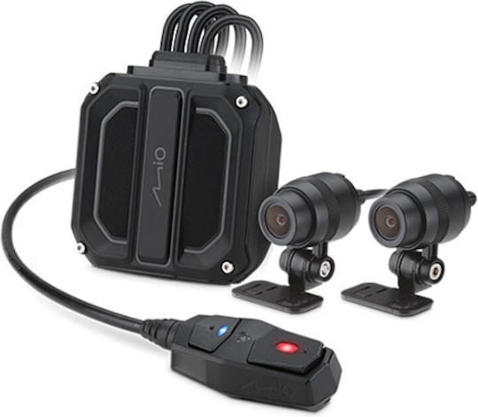 Mio Dual Motorcycle Video Camera Mmivue M820wd Full HD 1080p/60fps WiFi Sony Starvis CMOS Sensor GPS IP67 Waterproof Black