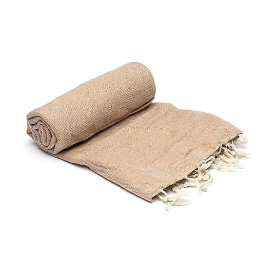 Κουβέρτα Διαλογισμού Meditation Shawl Pashmina Beige Made In Nepal 200x80cm