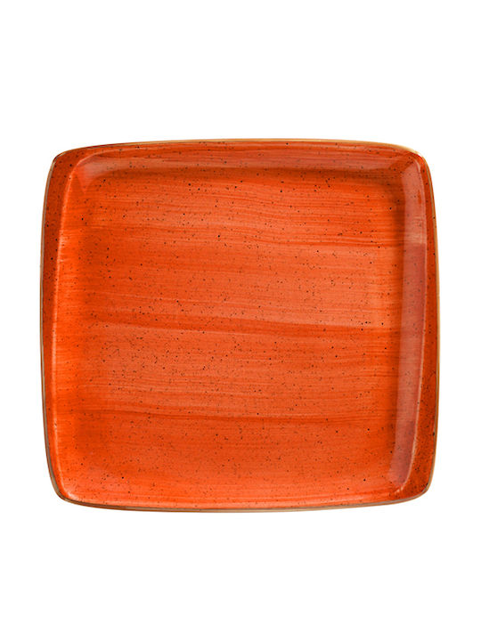 Bonna Terracota Farfurie joasă Pătrat din Porțelan Portocaliu 22x20cm