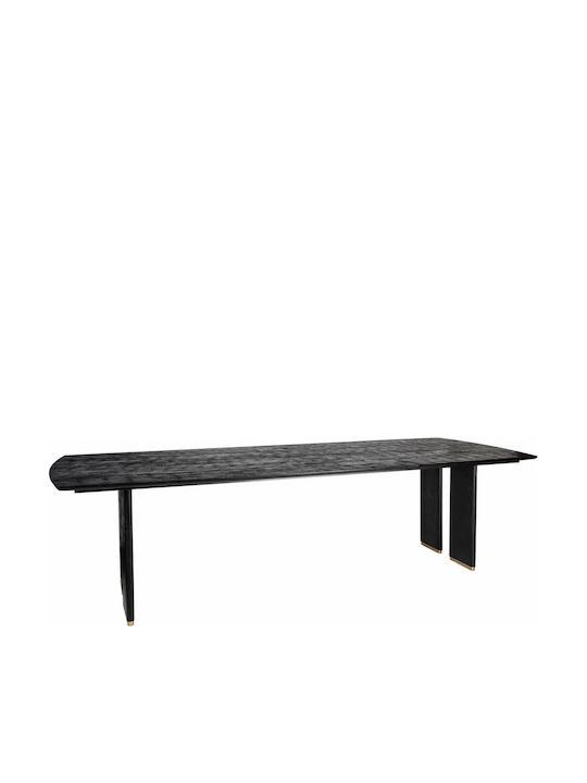 Masă Sala de mese din Lemn Masiv & Metal Negru 200x100x77buc