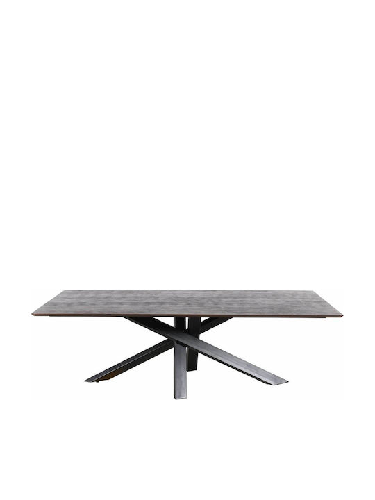Masă Sala de mese din Lemn Masiv & Metal Maro 280x110x77buc