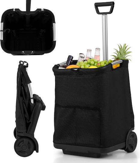 Stoff Einkaufswagen Klappbar Schwarz 50Es