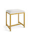 Stool For Living Room Metallic White 42x38x30cm