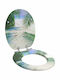 vidaXL Plastic Toilet Seat Green 37.8cm