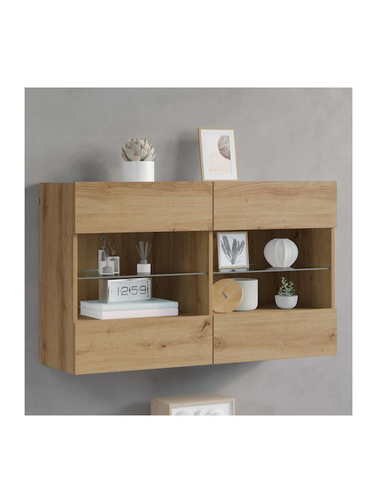Shelf Wall with LED Artisan Oak 98.5x30x60.5cm