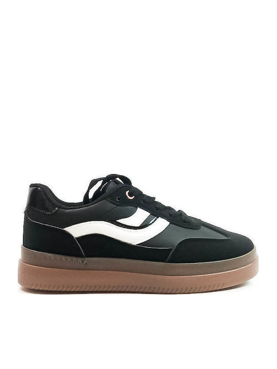 Plato Damen Flatforms Sneakers Schwarz