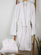 Sunshine Bathrobe with Collar White