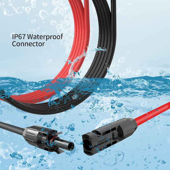 Solar Verlängerungskabel 2x9 M Rot Schwarz Ip67 Selbstsperrende Stecker