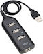 Hub USB Hb2 USB 2.0 Viteză Mare 4 Porturi USB 2.0 Negru