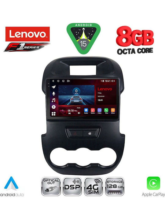 Lenovo Car Audio System for Ford Ranger 2011-2015 (Bluetooth/USB/WiFi/GPS/Apple-Carplay/Android-Auto) with Touch Screen 9"