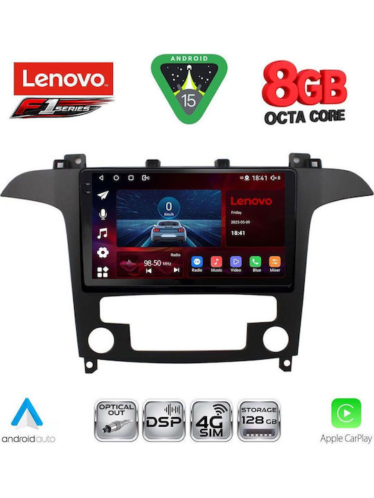 Lenovo Car Audio System for Ford S-Max 2006-2014 with Clima (Bluetooth/USB/WiFi/GPS/Apple-Carplay/Android-Auto) with Touch Screen 9"