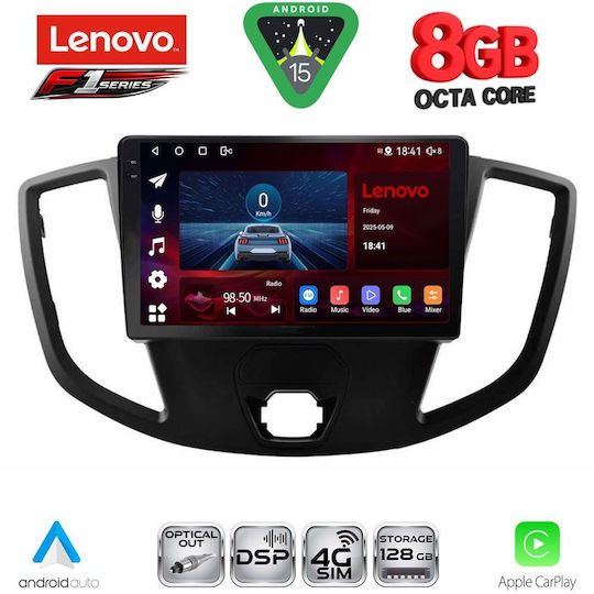 Lenovo Ηχοσύστημα Αυτοκινήτου για Ford Transit 2014-2020 (Bluetooth/USB/WiFi/GPS/Apple-Carplay/Android-Auto) με Οθόνη Αφής 9"