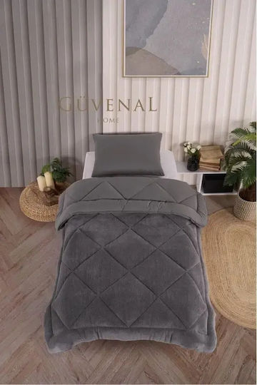 Luxury Single Double Sided Duvet with Pillowcase Dark Gray 100x200cm