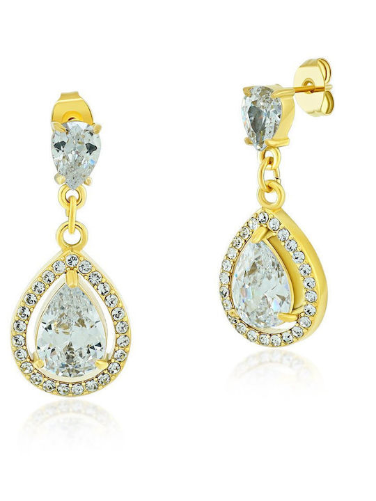 Bijou Box Earrings made of Steel Gold Plated with Stones