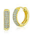 Bijou Box Earrings Hoops made of Steel Gold Plated with Stones