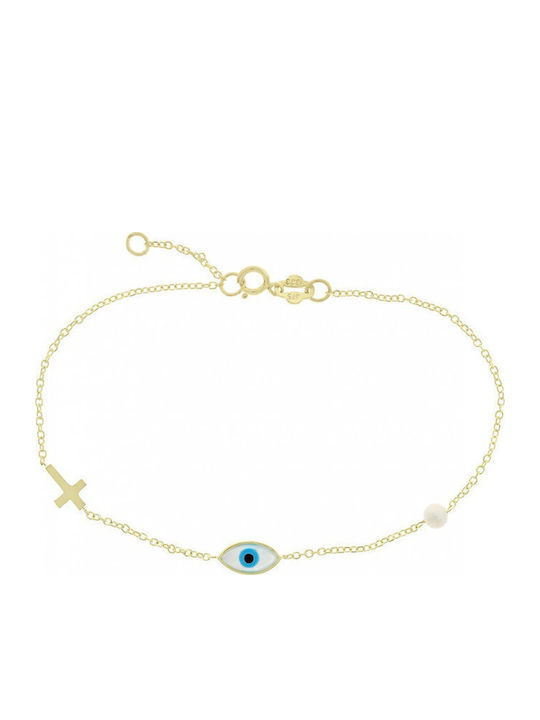 Mertzios.gr Women's Bracelet with Eye Design in 9K White Gold