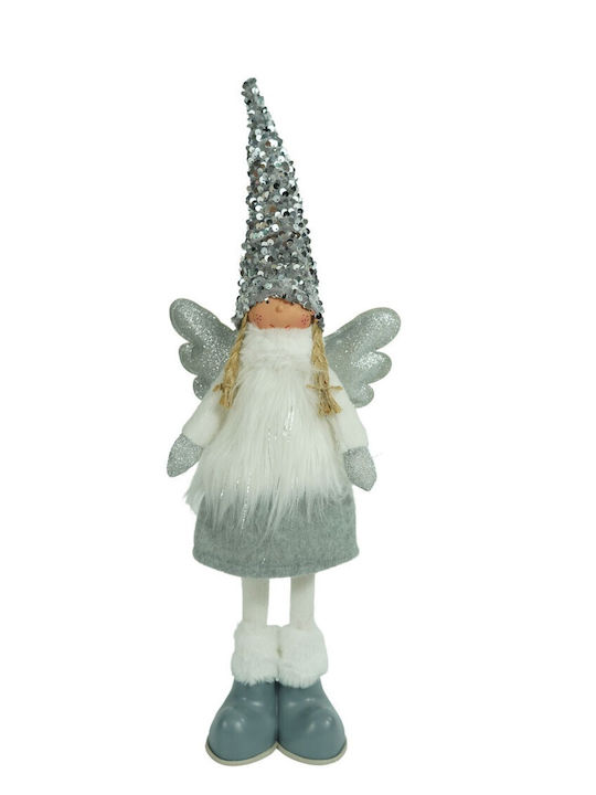 Christmas Angel Ornament Flippy White Grey Textile 53 Cm