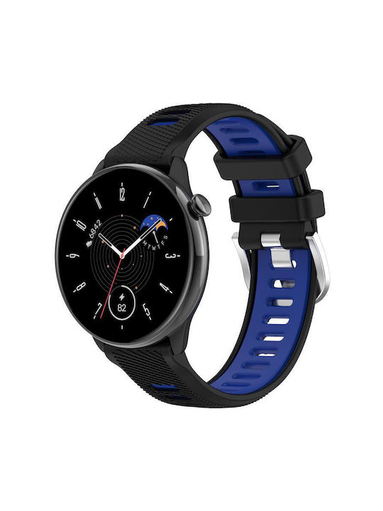 Watch Strap Two Colors Silicone Amazfit Bip 1s 20 Mm Black + Blue