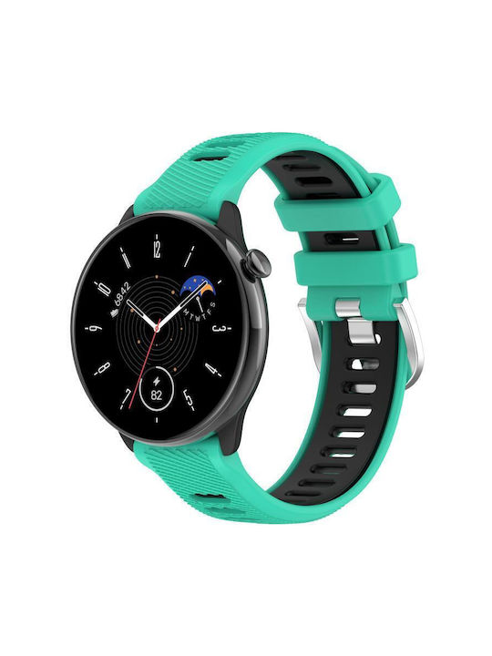 Watch Strap Two Colors Silicone Amazfit Bip 1s 20 Mm Lake Blue + Black