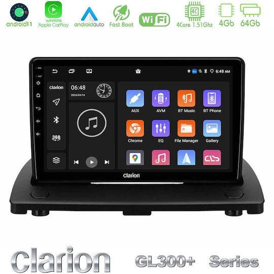 Clarion Auto-Audiosystem für Volvo XC 90 2006-2014 (Bluetooth/USB/WiFi/GPS/Apple-Carplay/Android-Auto) mit Touchscreen 9"