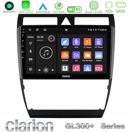 Clarion Ηχοσύστημα Αυτοκινήτου για Citroen C5 Audi A6 1997-2004 (Bluetooth/USB/AUX/WiFi/GPS/Apple-Carplay/Android-Auto) με Οθόνη Αφής 9"