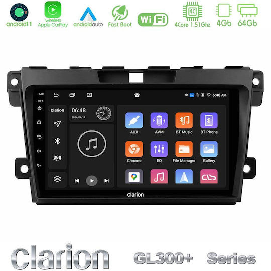Clarion Car Audio System for Mazda CX-7 2007-2011 (Bluetooth/USB/AUX/WiFi/GPS/Apple-Carplay/Android-Auto) with Touch Screen 9"