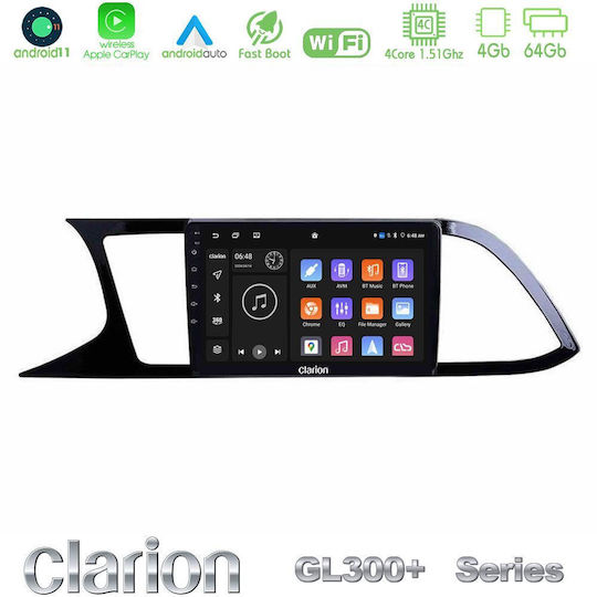 Clarion Sistem Audio Auto pentru Seat Leon 2013 – 2019 (Bluetooth/USB/AUX/WiFi/GPS/Apple-Carplay/Android-Auto) cu Ecran Tactil 9"