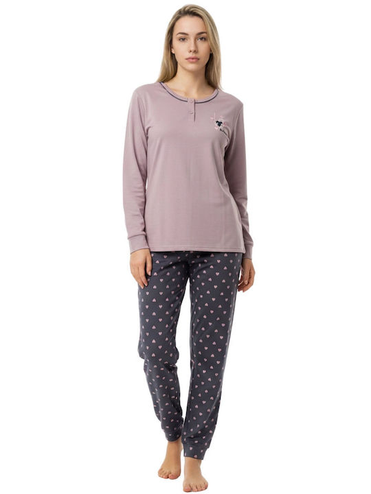 Lovelx Homewear Winter Women's Pyjama Set Pink