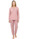 Lovelx Homewear Χειμερινό Γυναικείο Σετ Πιτζάμας Βαμβακερό Ροζ