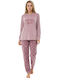 Lovelx Homewear Χειμερινό Γυναικείο Σετ Πιτζάμας Σάπιο Μήλο