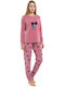 Lovelx Homewear Χειμερινό Γυναικείο Σετ Πιτζάμας Σάπιο Μήλο