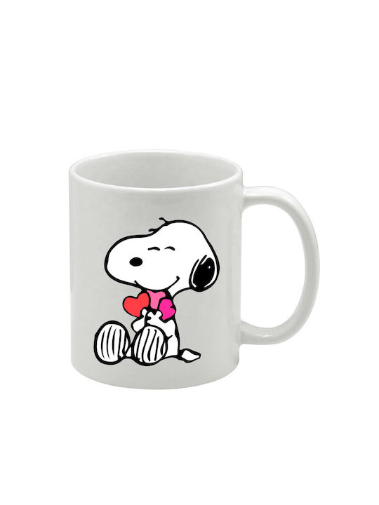 Weiße Tasse Snoopy