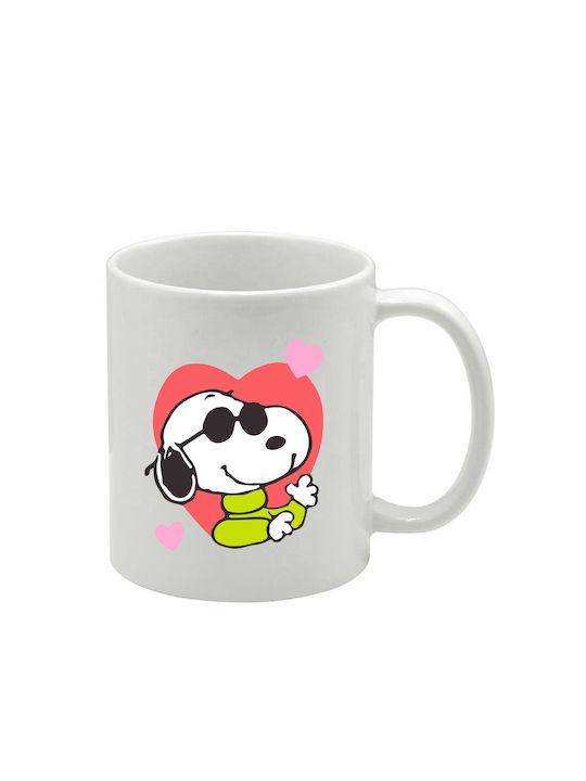 Weiße Tasse Snoopy