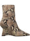 Damen Stiefeletten mit Plattform Beiges